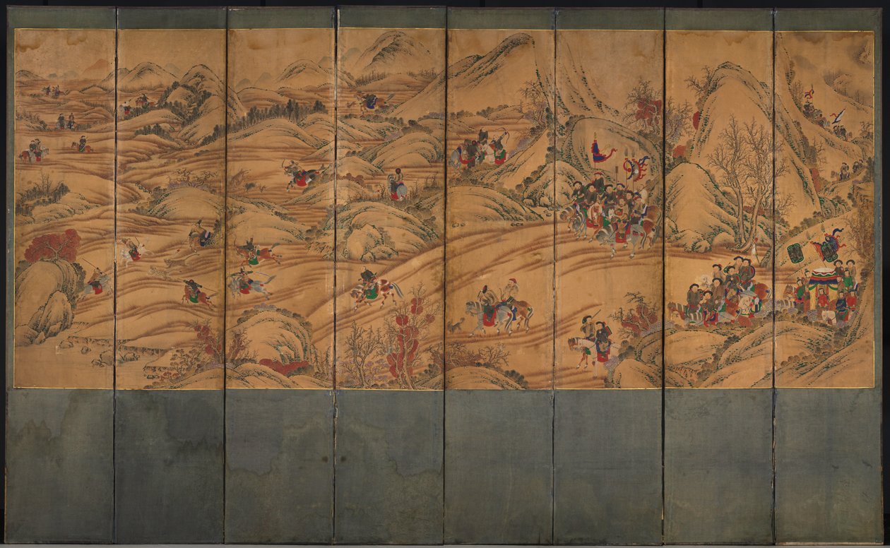 Jaktscene, 1800-tallet. av Unbekannt
