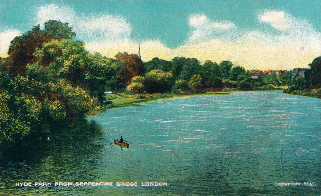 Hyde Park fra Serpentine Bridge, London, c1910. av Unbekannt