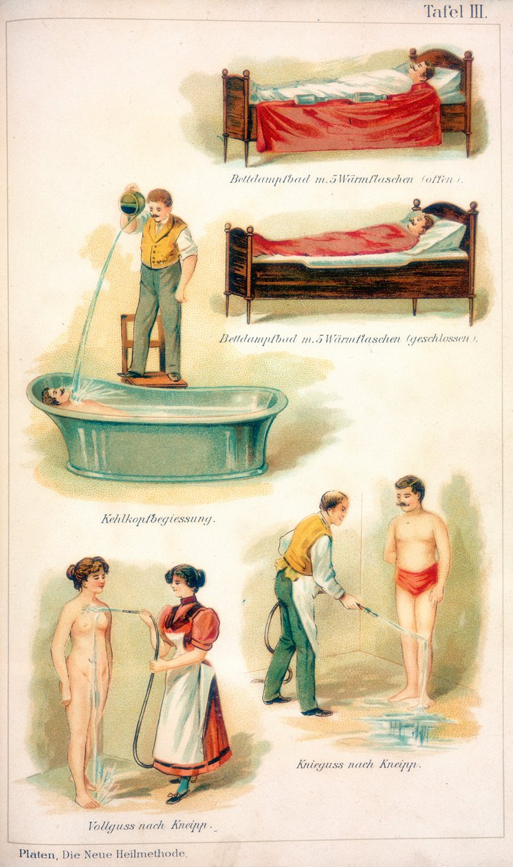 Hydroterapibehandlinger, c1902 av Unbekannt