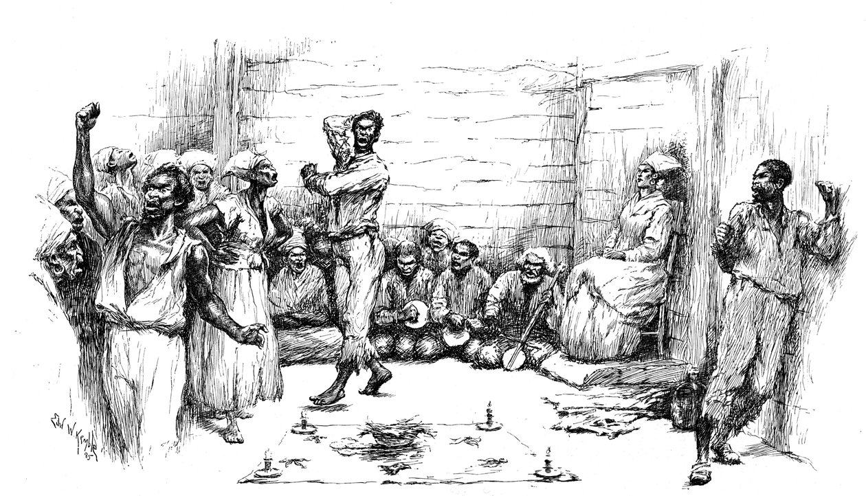 Hypnotisk transe indusert under Voodoo-danseritus, Louisiana, USA, 1886 av Unbekannt