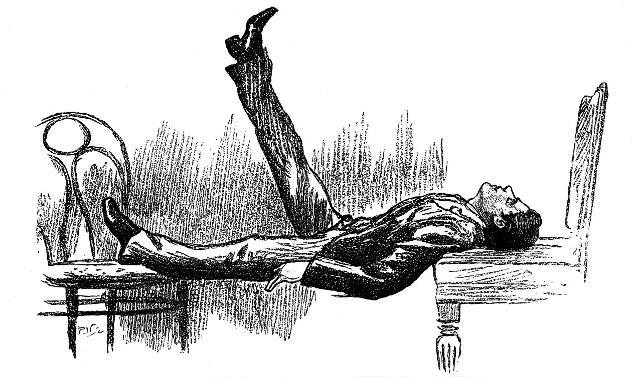 Hypnotisert subjekt i en tilstand av katalepsi, 1891 av Unbekannt