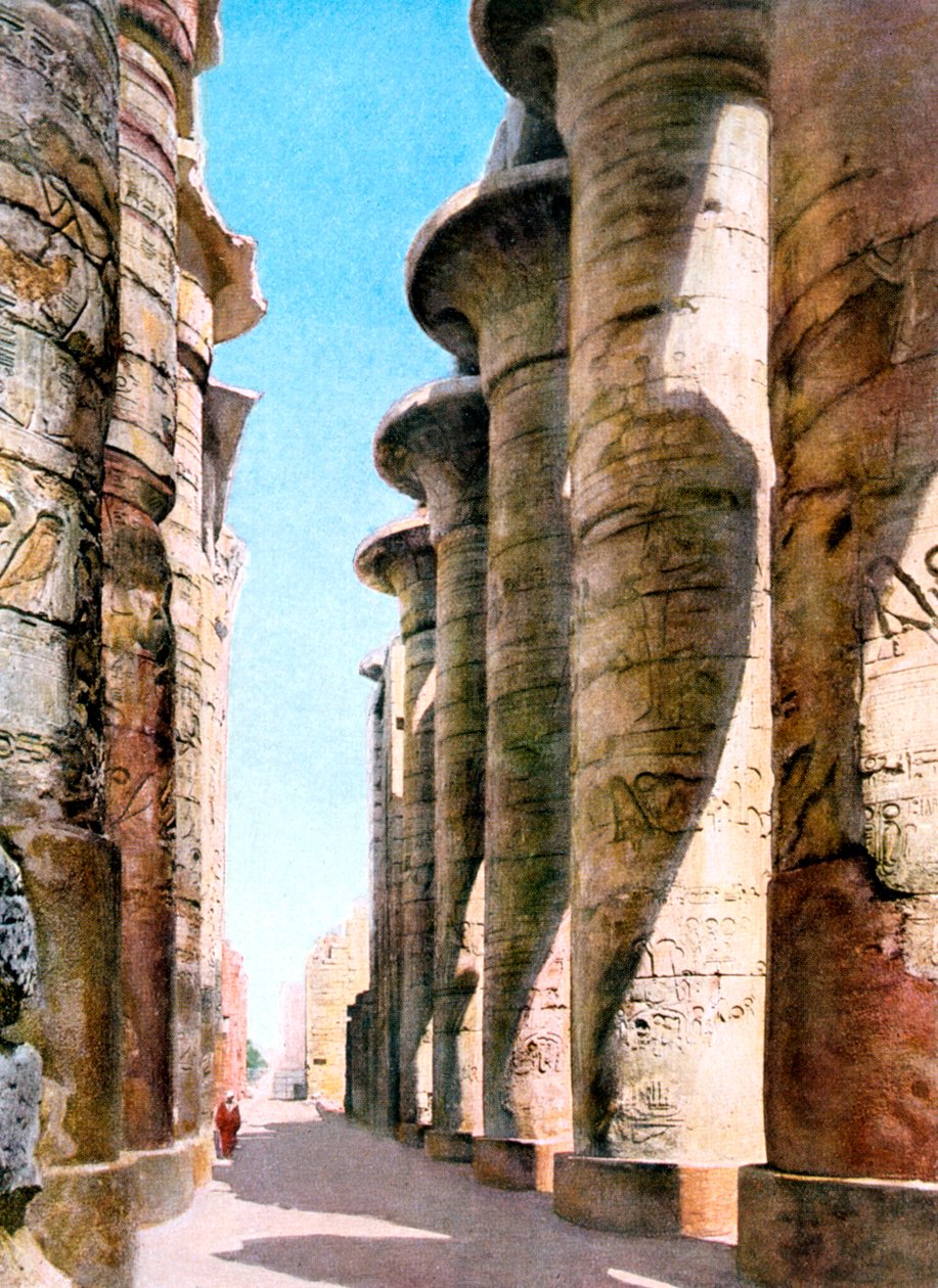 Hypostyle Hall, Temple Karnak, Luxor, Egypt, 20. århundre av Unbekannt