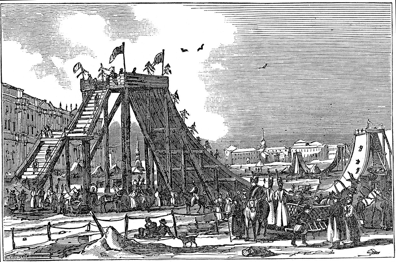 Ice Mountain, kunstig sledekjøring, Russland, 1833 av Unbekannt
