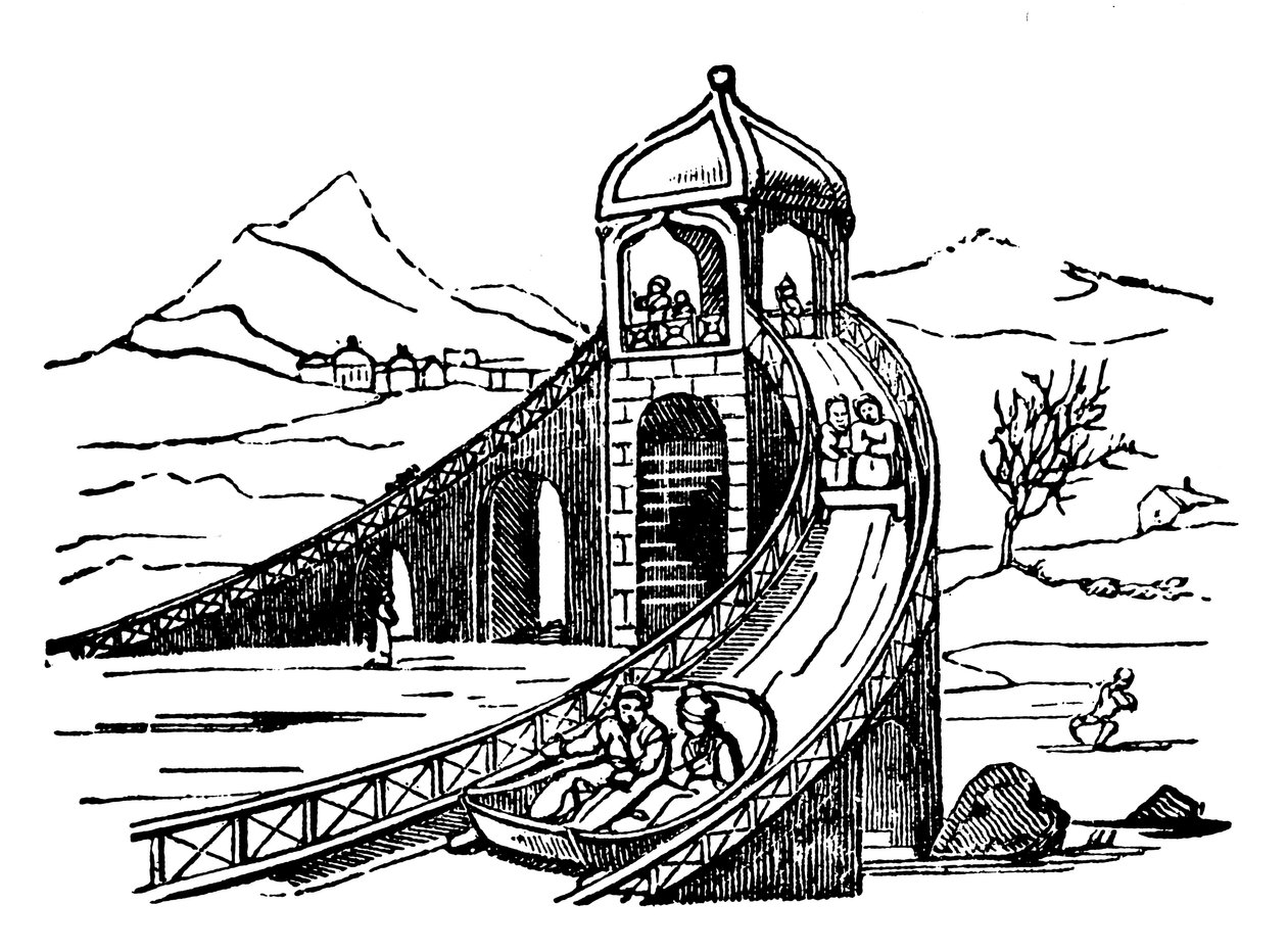 Ice Mountain, kunstig sledekjøring, Russland, 1836 av Unbekannt