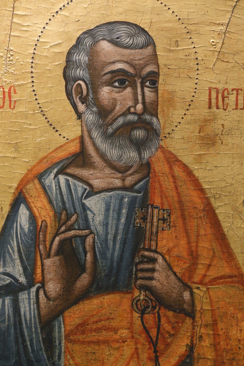 Ikon i Pedoulas bysantinske museum: Sankt Peter (1600-tallet), 20150510, Pedoulas, Kypros av Unbekannt