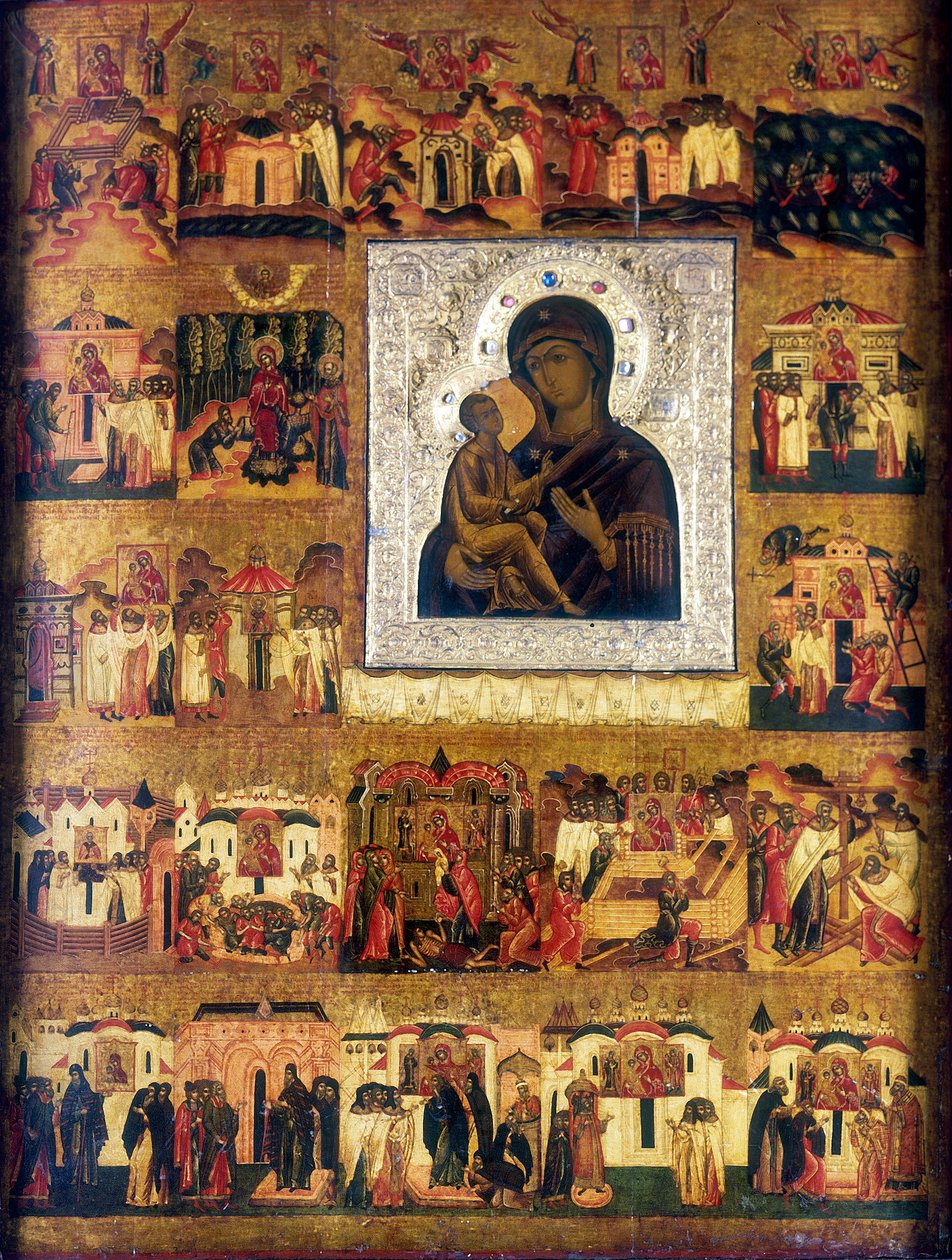 Ikon av Maria Guds mor, russisk, 1600-tallet av Unbekannt