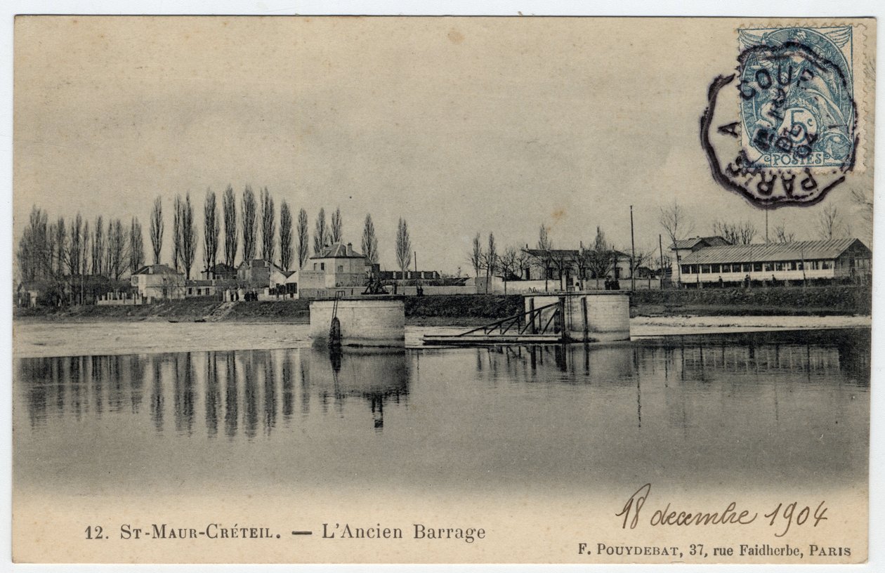 Ile de France, Val de Marne, Creteil: utsikt over den gamle demningen på Marne - Postkort datert 1904 av Unbekannt