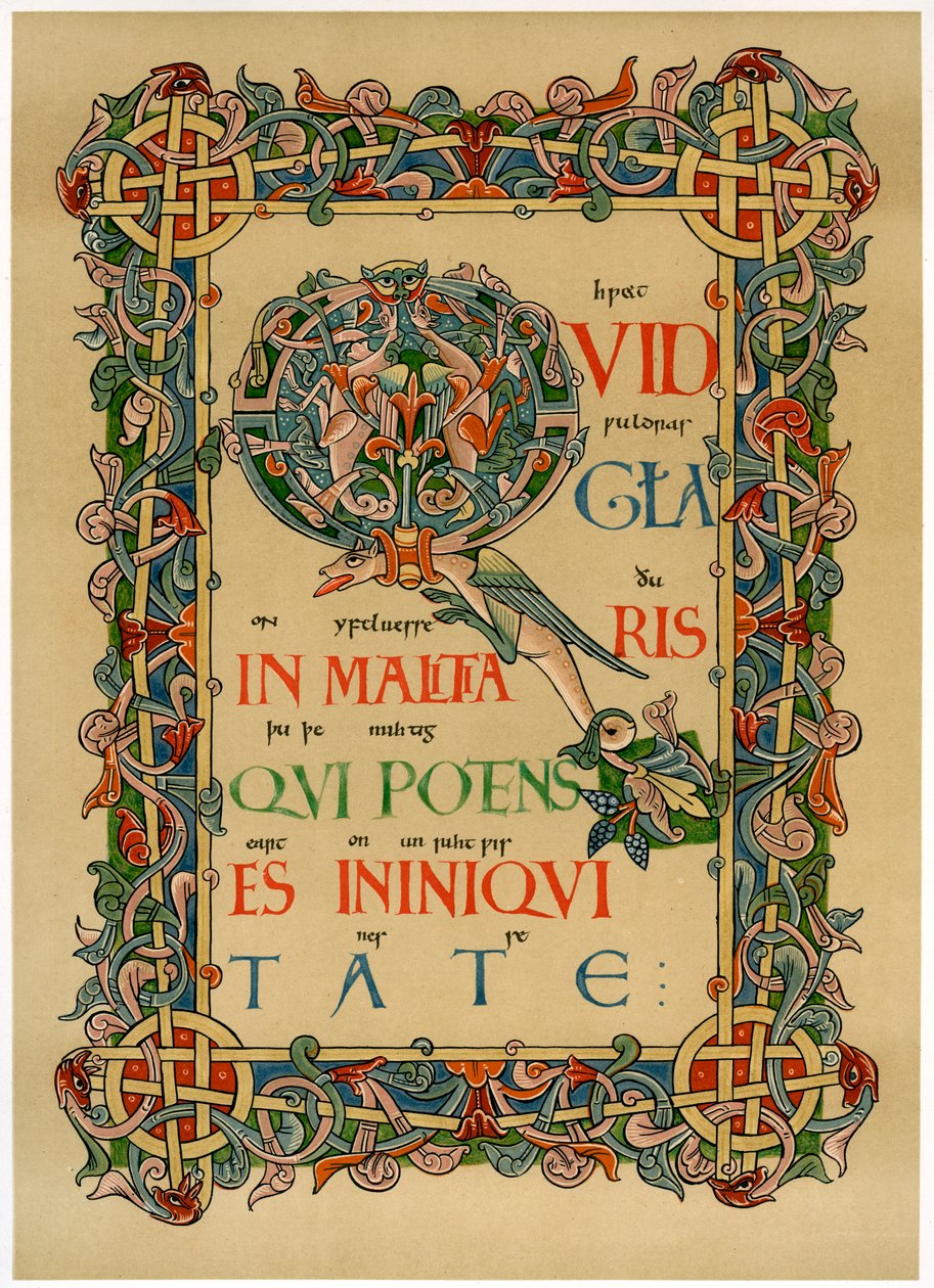 Opplyst initial Q, c1073 av Unbekannt