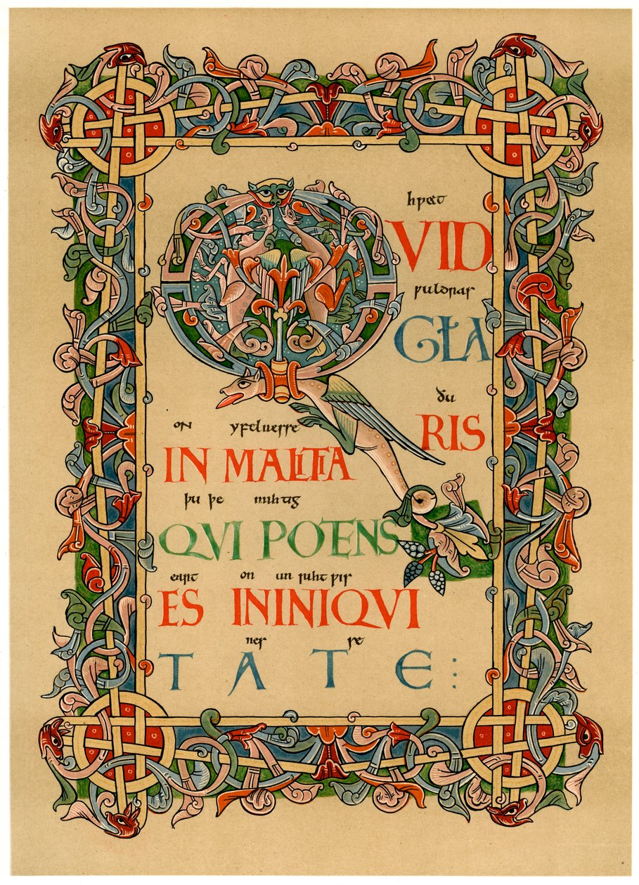 Opplyst initial Q, c1073 av Unbekannt