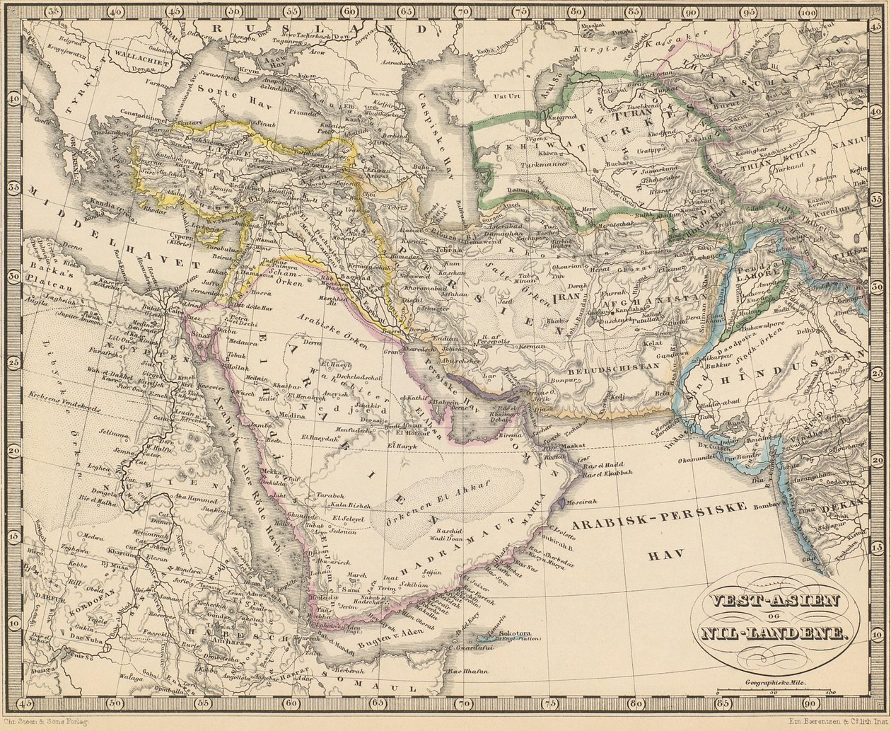 Illustrasjon hentet fra boken Atlas over alle Jordens Dele av ukjent forfatter og utgitt av Chr. Steen & Søn (Kjøbenhavn, 1857) av Unbekannt