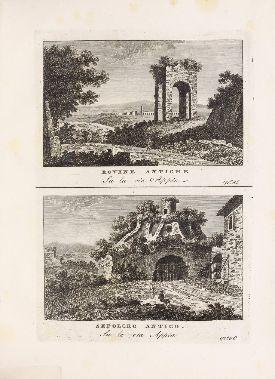 Illustrasjon hentet fra boken Ancient and modern views the most interesting of the city of Rome av ukjent forfatter og utgitt av Av Venanzio Monaldini, Stefano Piale in Piazza di Spagna (it, [ca. 1820]) av Unbekannt