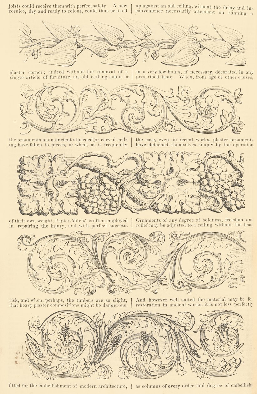 Illustrert takst for de forbedrede Papier-Mâché-bilderammer, også, Enriched Mou..., [ca. 1847]. av Unbekannt