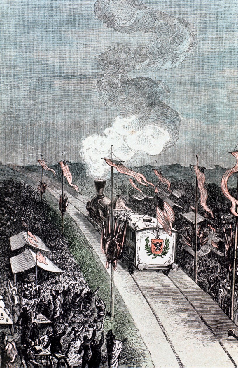 Illustrasjon fra Fra jorden til månen av Jules Verne, 1865 av Unbekannt