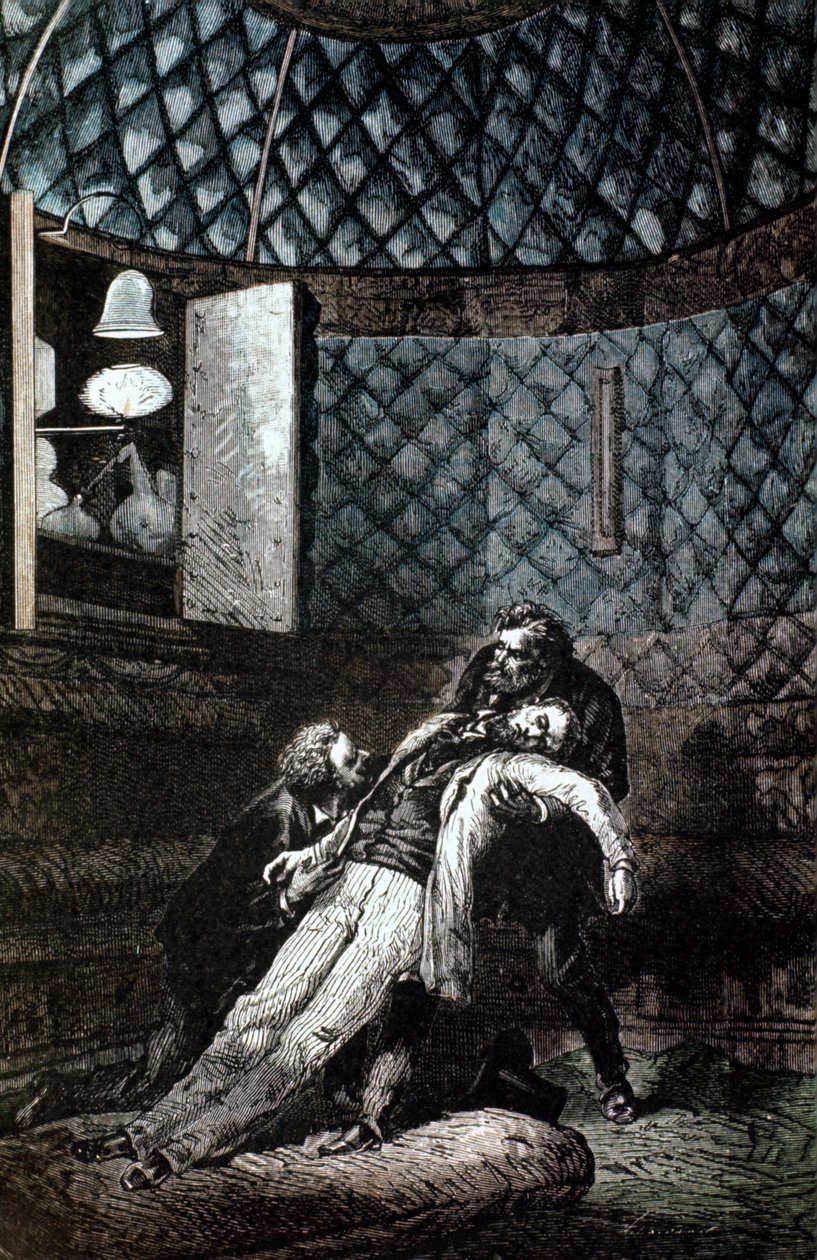 Illustrasjon fra Fra jorden til månen av Jules Verne, 1865 av Unbekannt