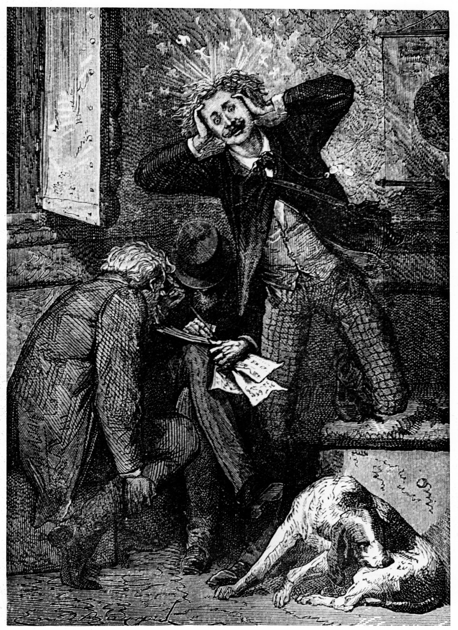 Illustrasjon fra Fra jorden til månen av Jules Verne, 1865 av Unbekannt