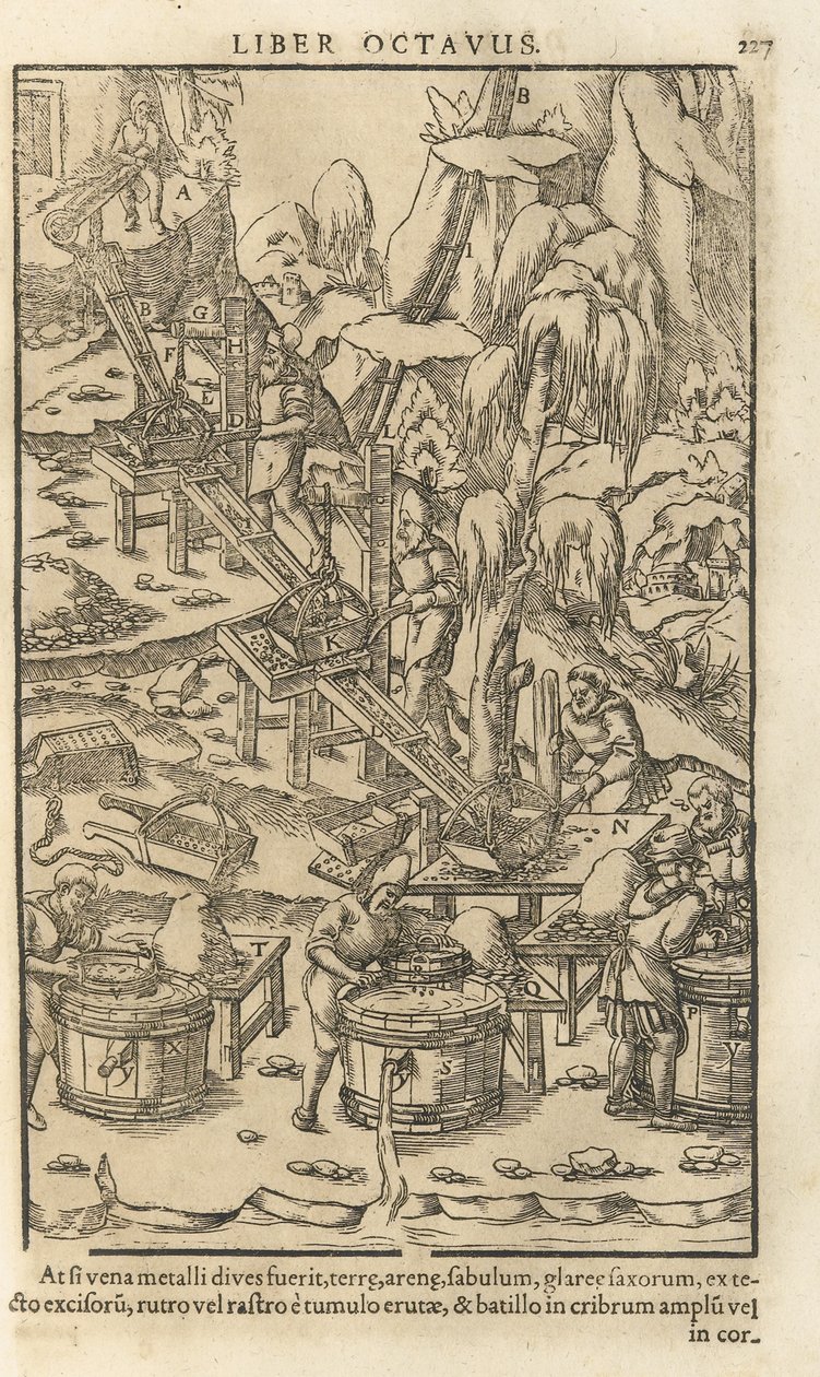 Illustrasjon fra De re metallica libri XII av Georgius Agricola, 1556 av Unbekannt