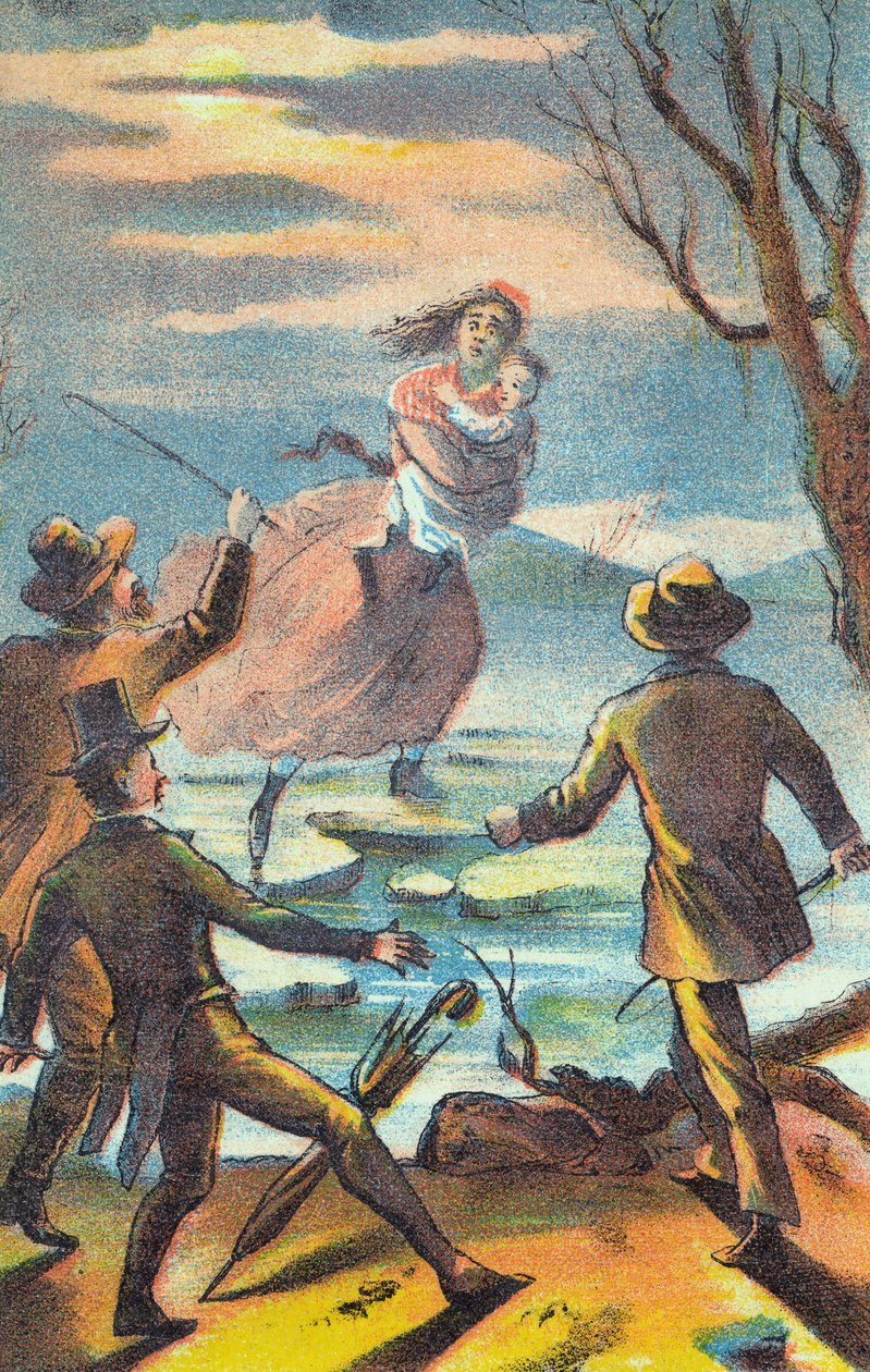 Illustrasjon fra en plakat som reklamerer for en teateroppsetning av Onkel Toms hytte, 1870 av Unbekannt