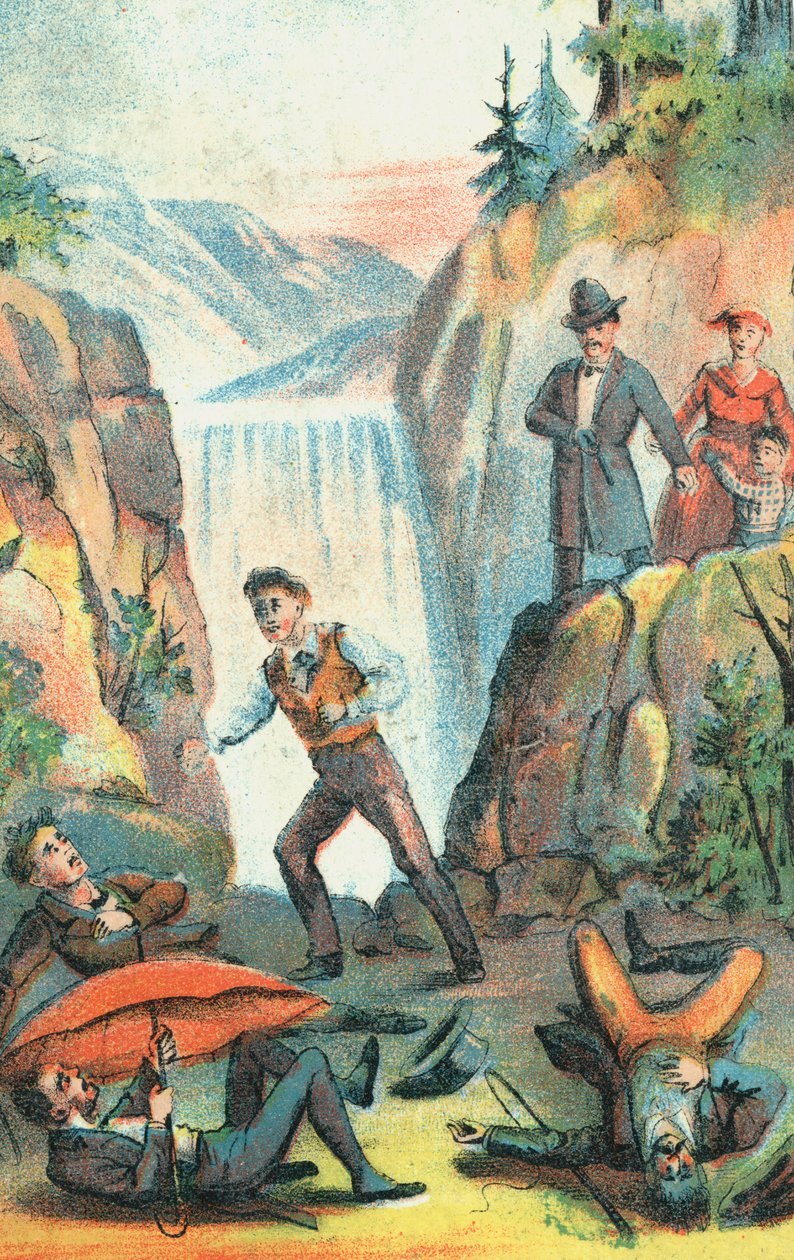 Illustrasjon fra en plakat som reklamerer for en teateroppsetning av Uncle Toms Cabin, 1870 av Unbekannt