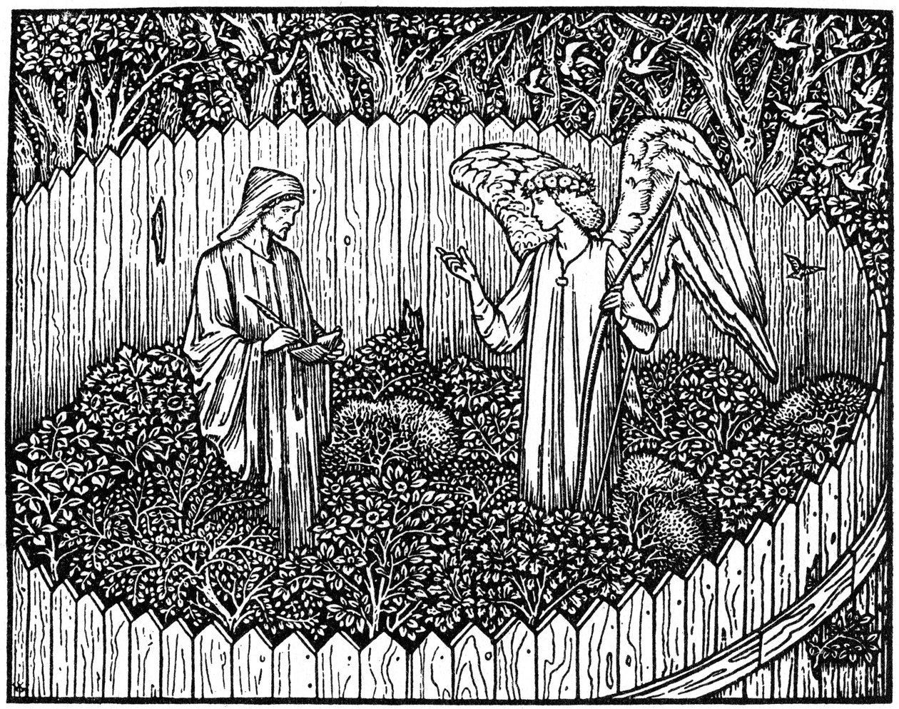 Illustrasjon fra Kelmscott Press-utgaven av Works of Geoffrey Chaucer, 1896 1964 av Unbekannt