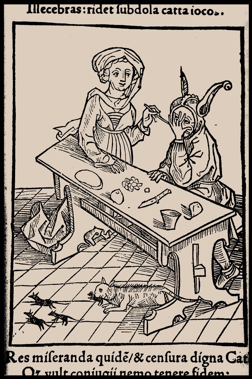 Illustrasjon til boken Ship of Fools av Sebastian Brant, 1497. av Unbekannt