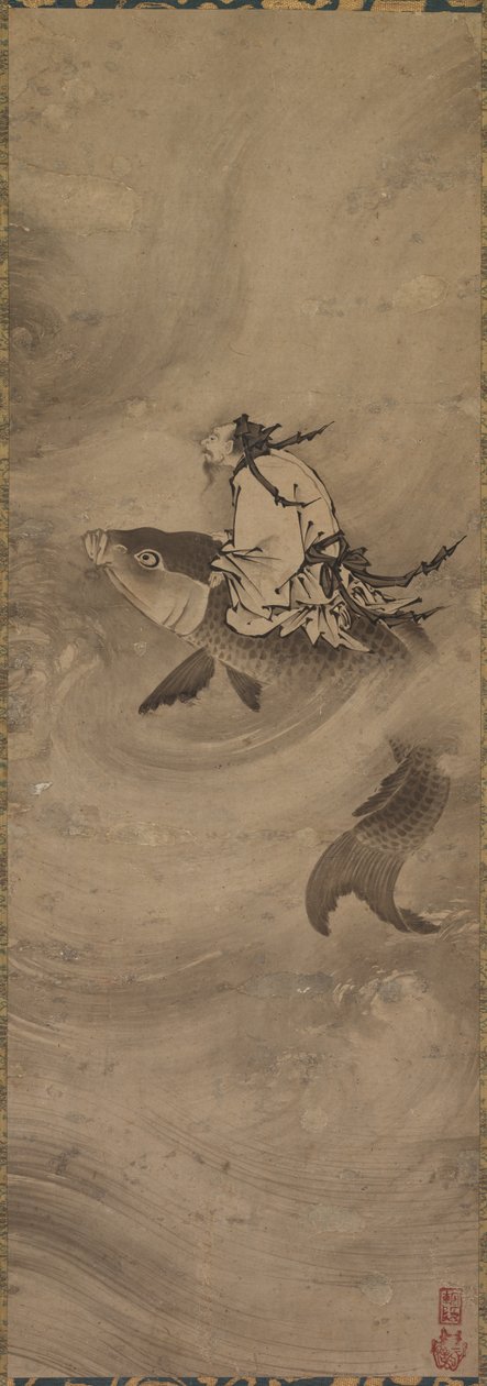 Immortal Riding on a Carp, ca. 1600. av Unbekannt