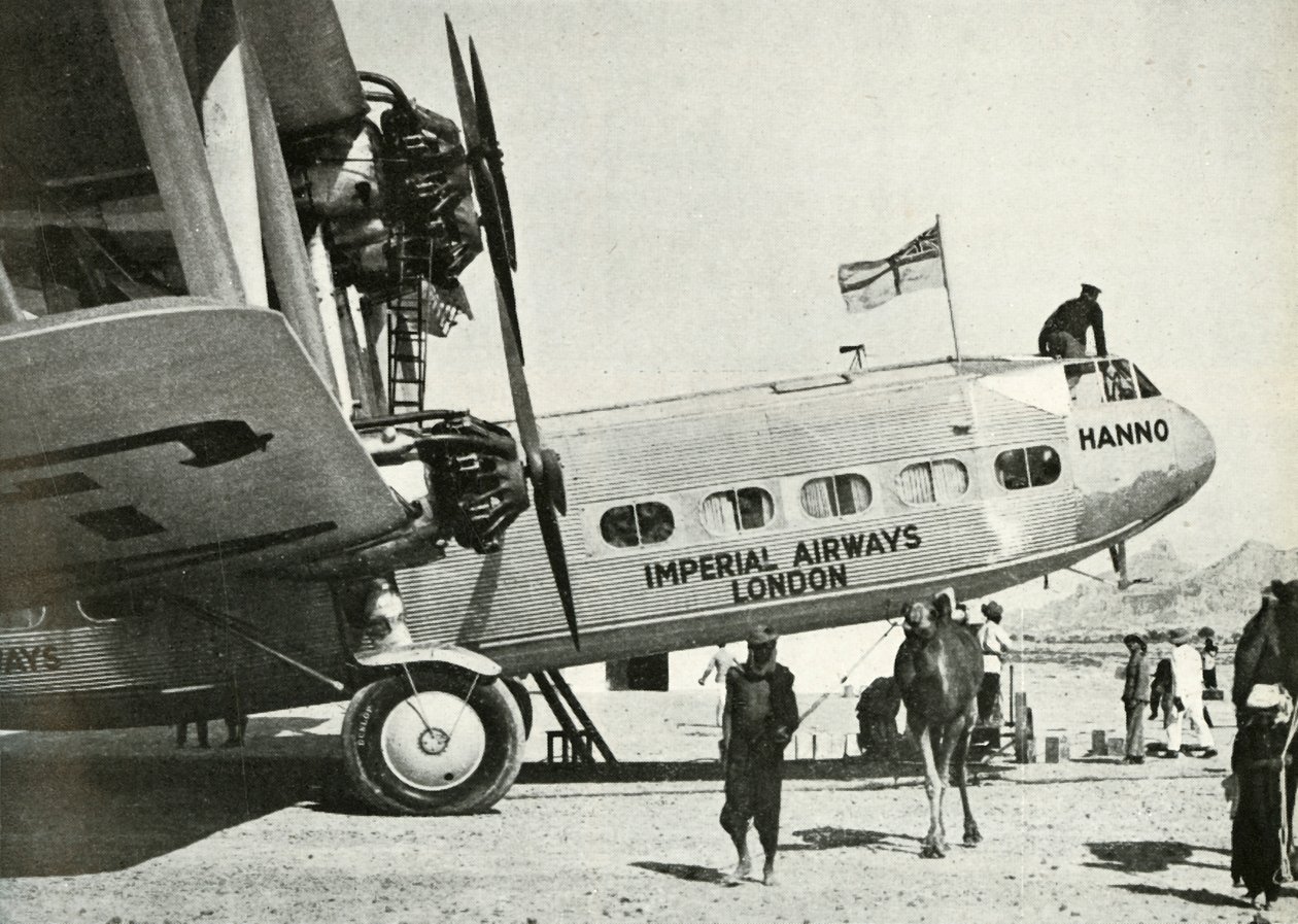 Imperial Airways Handley-Page HP 42 biplan Hanno, Gwadar, Baluchistan, c1931-c1940 1946. av Unbekannt