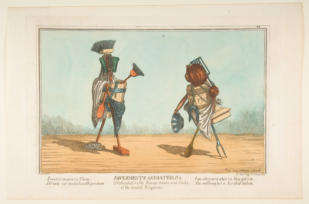 Implementer Animated, Pl. 2, dedikert til hushjelpene og kokkene i Storbritannia, ca. 1811. av Unbekannt