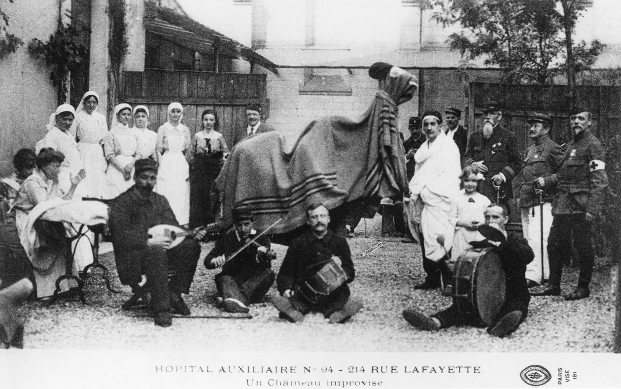 Improvisert kamel, hjelpesykehus, Rue Lafayette, Paris, Frankrike, første verdenskrig, 1914-1918 av Unbekannt
