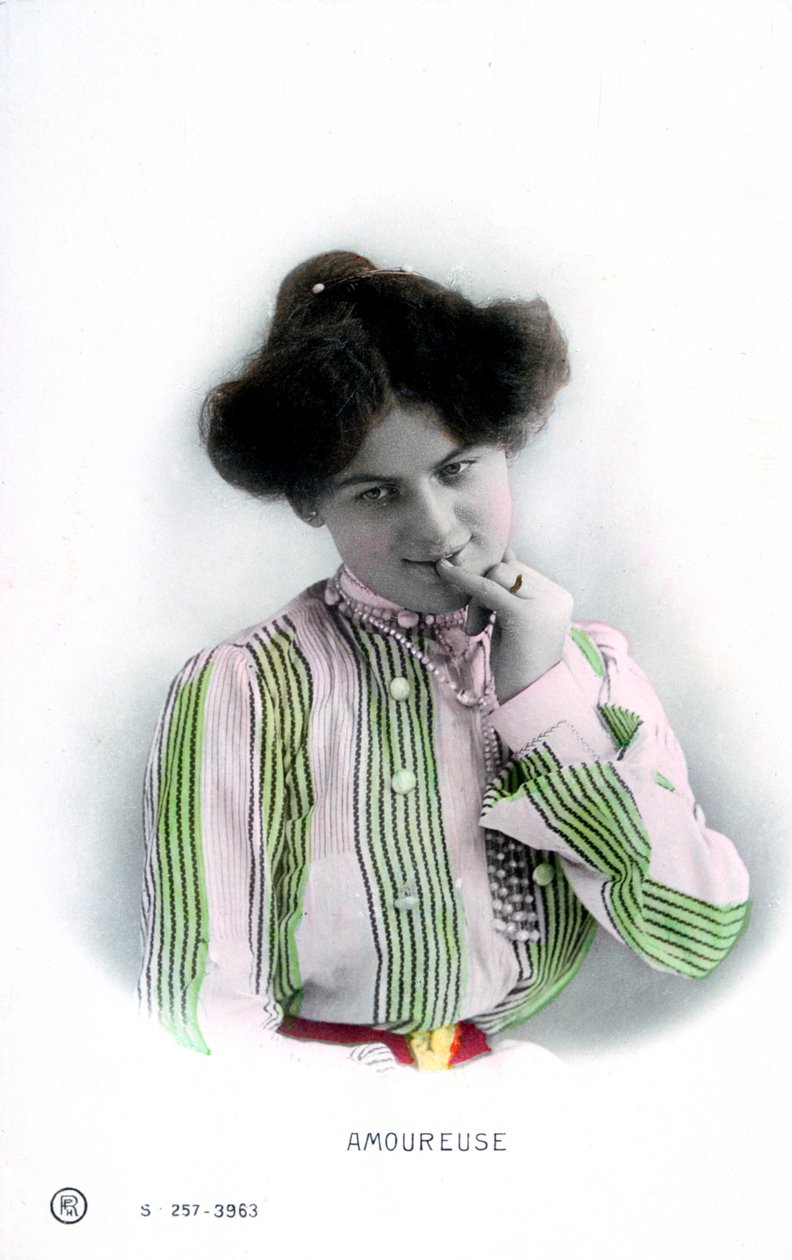 Forelsket, fransk postkort, c1900 av Unbekannt