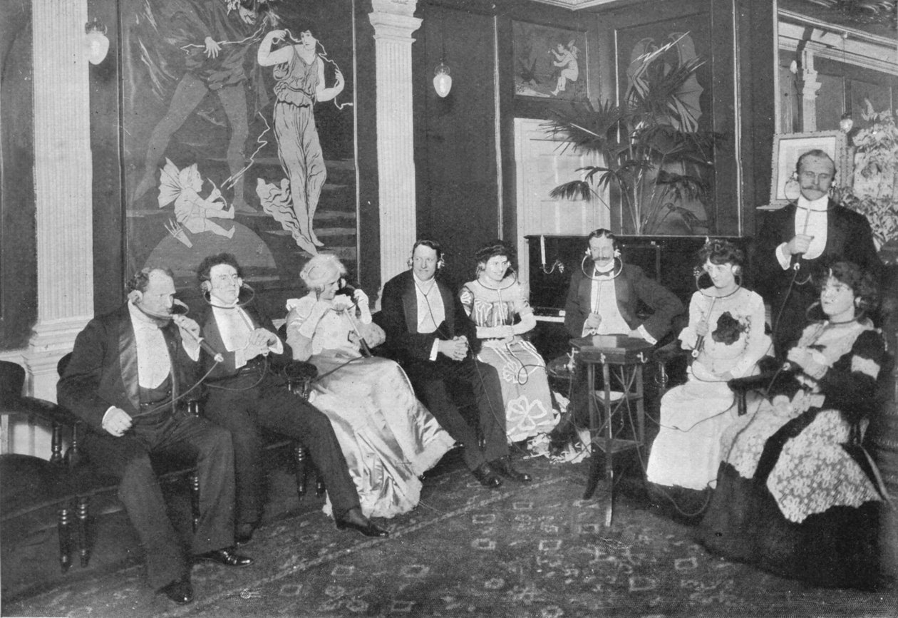 I elektrofonsalongen, Gerrard Street, London, c1903 1903 av Unbekannt
