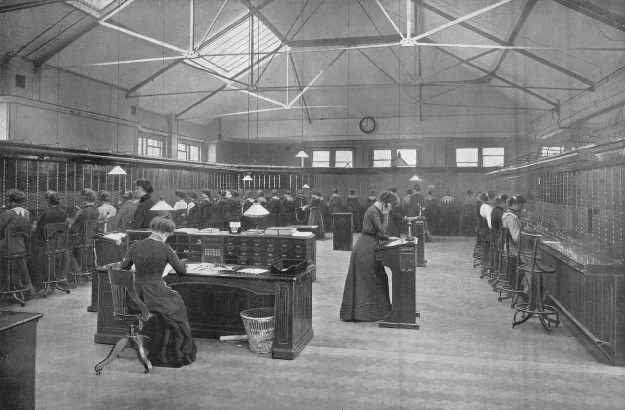 I Post Office Central Telephone Exchange, City of London, c1903 1903 av Unbekannt