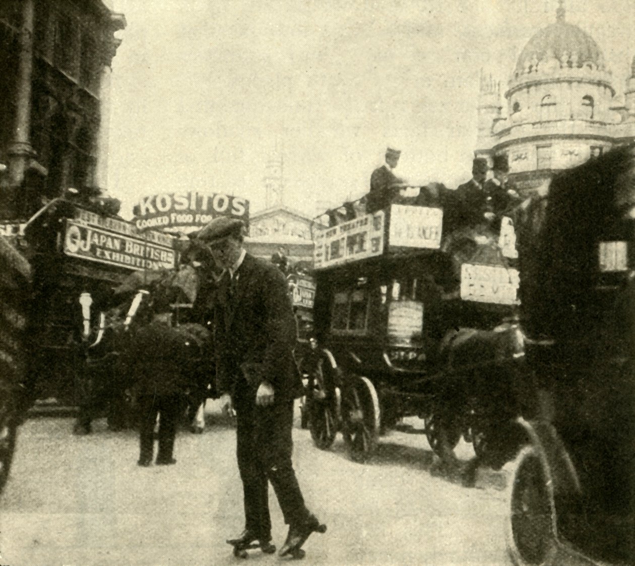 Midt i trafikken ved Mansion House, 1910. av Unbekannt