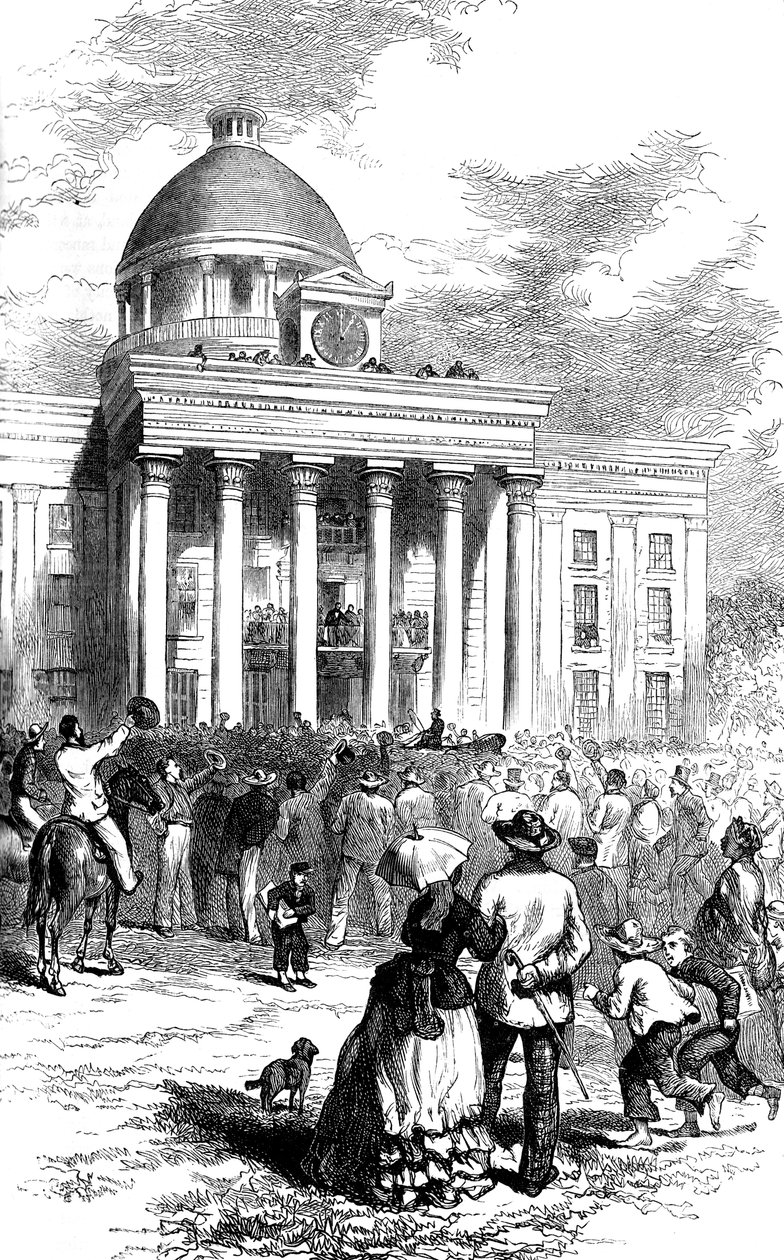 Innvielse av Jefferson Davis, Montgomery, Alabama, 1861 c1880 av Unbekannt