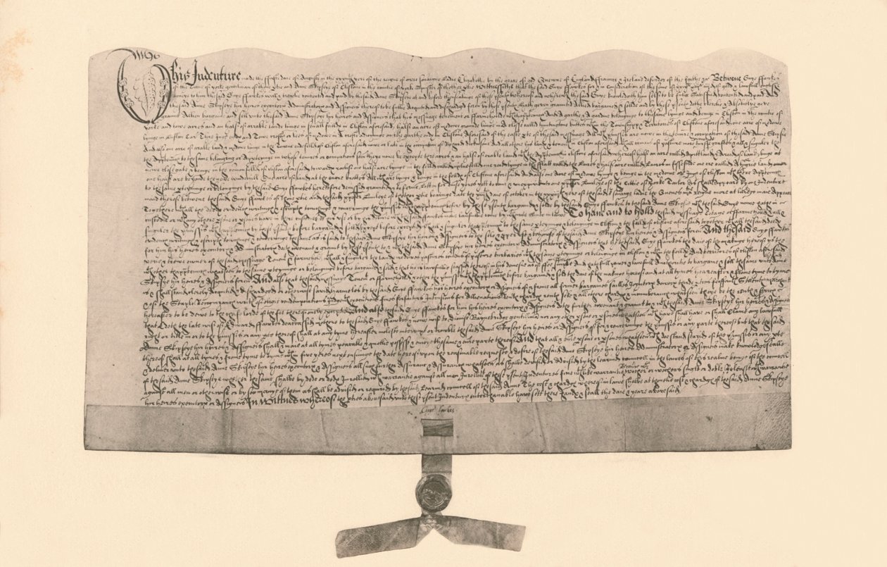 Inntekt for salg av land, signert av Guy Fawkes, tidlig på 1600-tallet, 1901 av Unbekannt