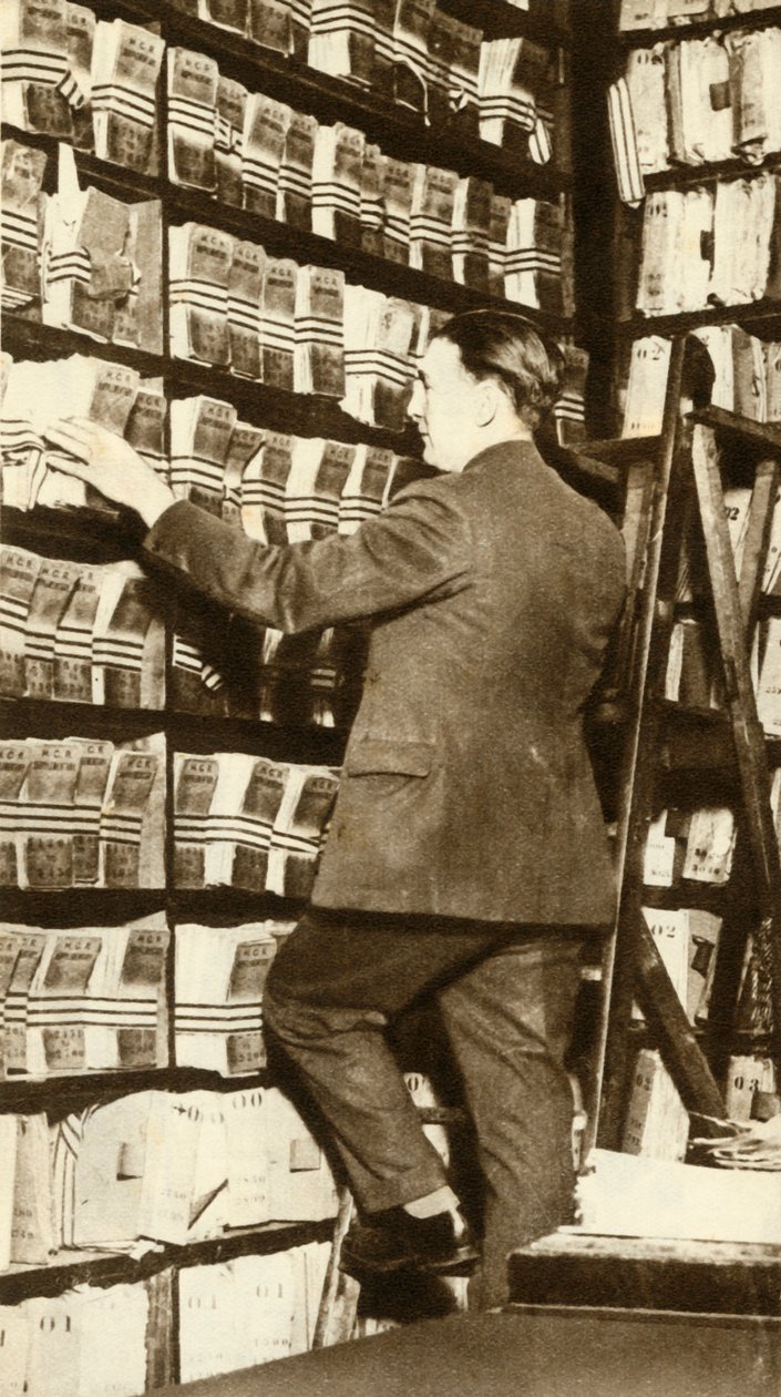 Indeks over fingeravtrykk ved Scotland Yard, London, c1912, 1935. av Unbekannt