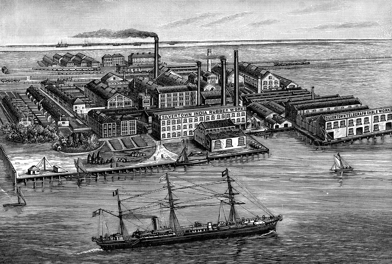 India Rubber, Gutta Percha and Telegraph Works Company fabrikk, Silvertown, London, 1887 av Unbekannt