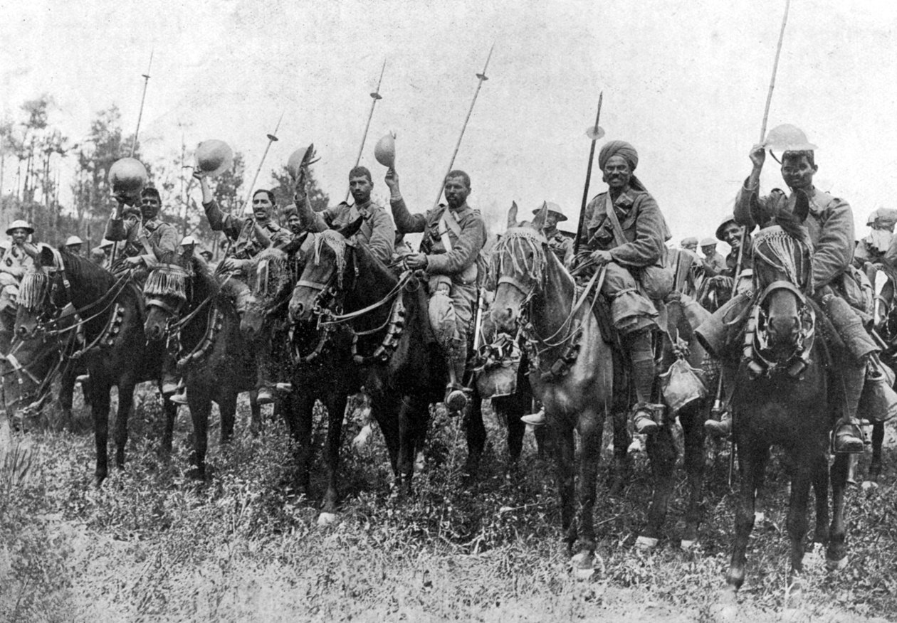 Indisk kavaleri etter angrepet, Somme, Frankrike, første verdenskrig, 14. juli 1916, c1920 av Unbekannt