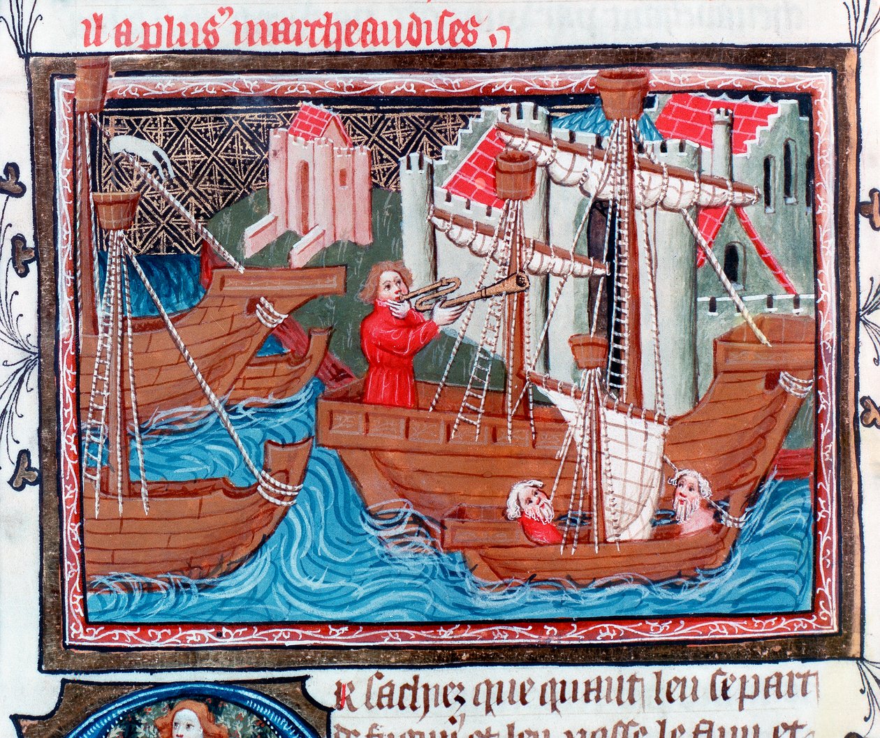 Indiske seilskip beskrevet av Marco Polo, 1400-tallet av Unbekannt