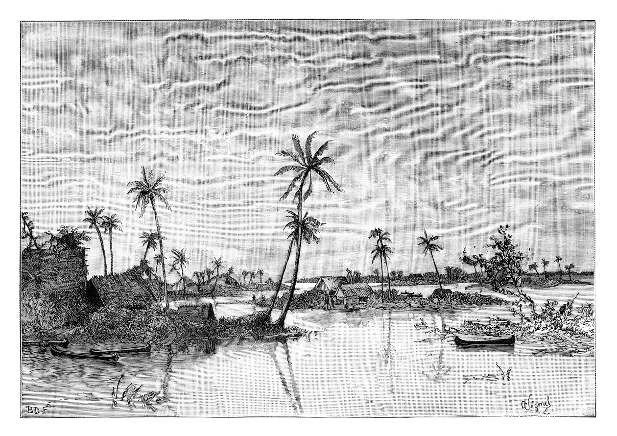 Indisk bosetning på øyene San Blas Bay, ca 1890 av Unbekannt