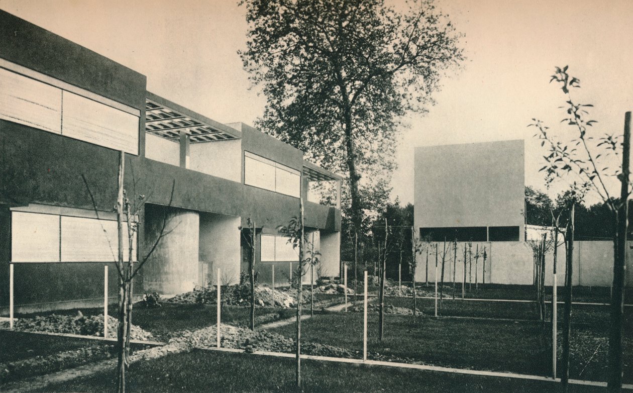 Industrial Housing Scheme i Pessac, nær Bordeaux. Arkitekter, Le Corbusier og Pierre Jeanneret, av Unbekannt