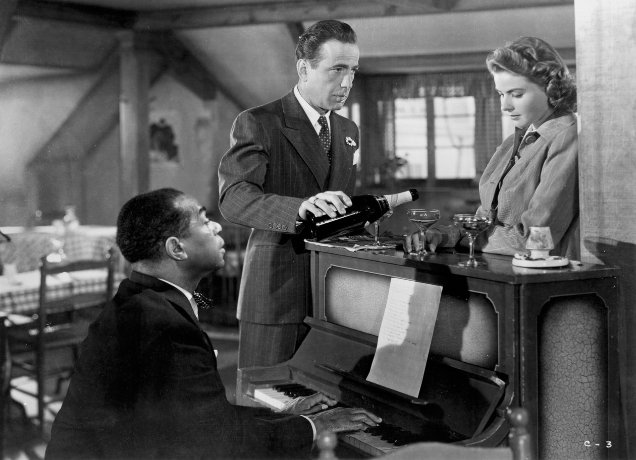 Ingrid Bergman, Humphrey Bogart og Louis Armstrong i Casablanca, 1942 av Unbekannt