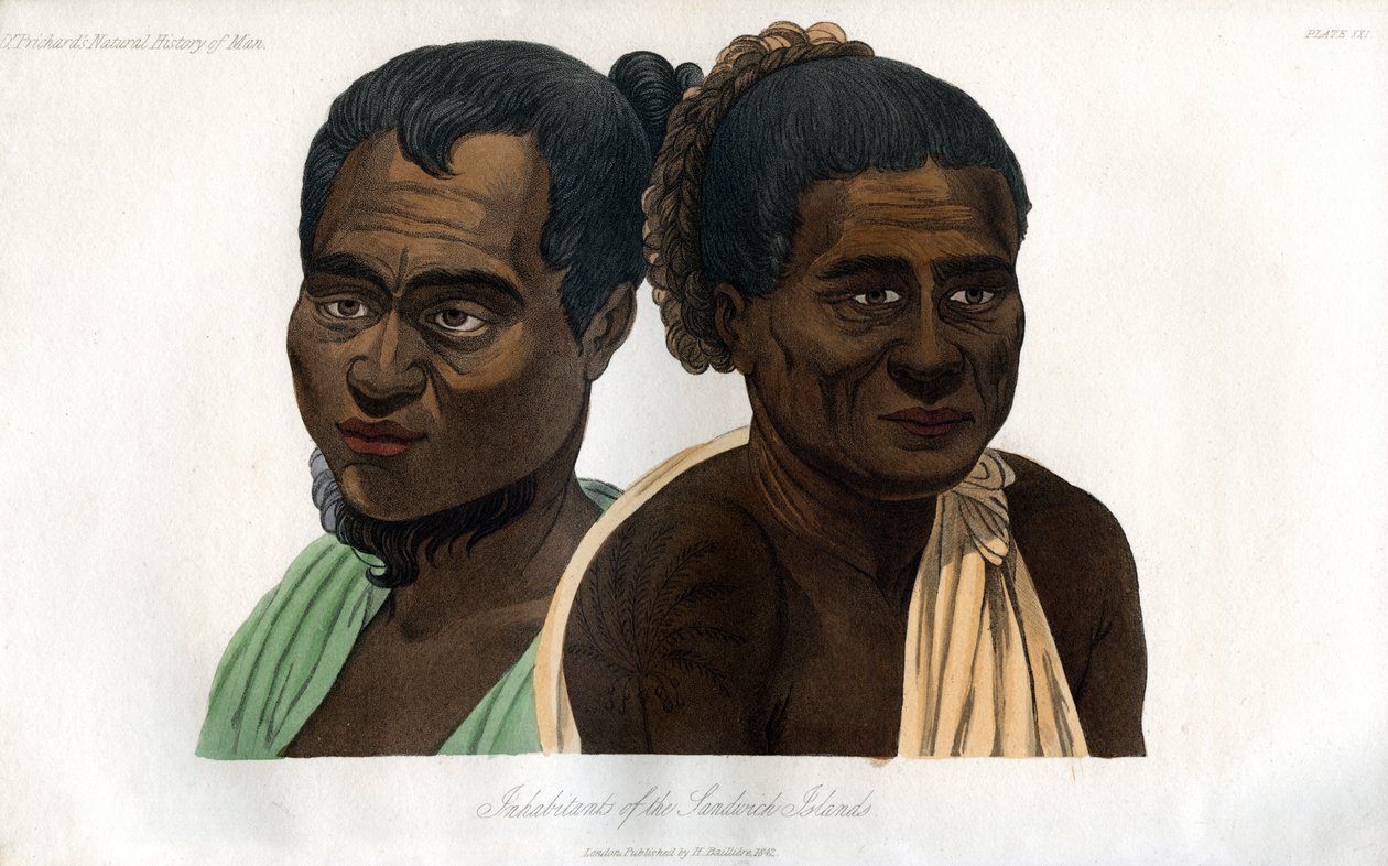 Innbyggere på Sandwichøyene, 1848 av Unbekannt