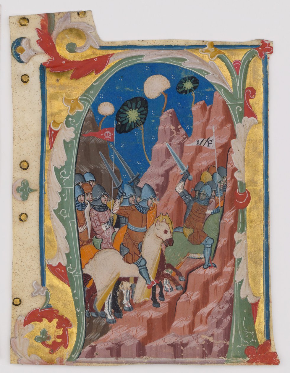 Innledende A med slaget ved Makkabeerne, italiensk, ca. 1360-70. av Unbekannt
