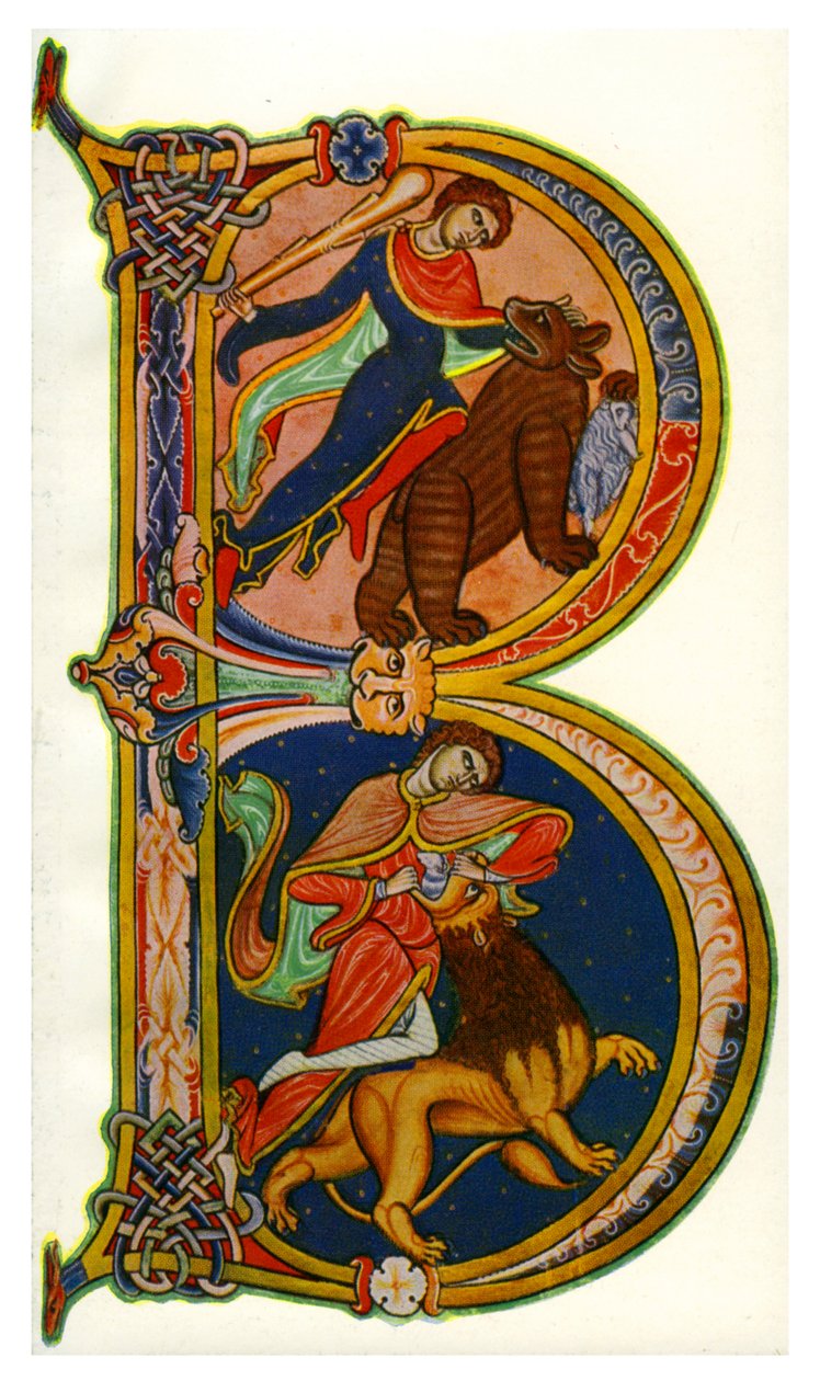 Initial B, Bible, Winchester, c1160-1170, 1930 av Unbekannt