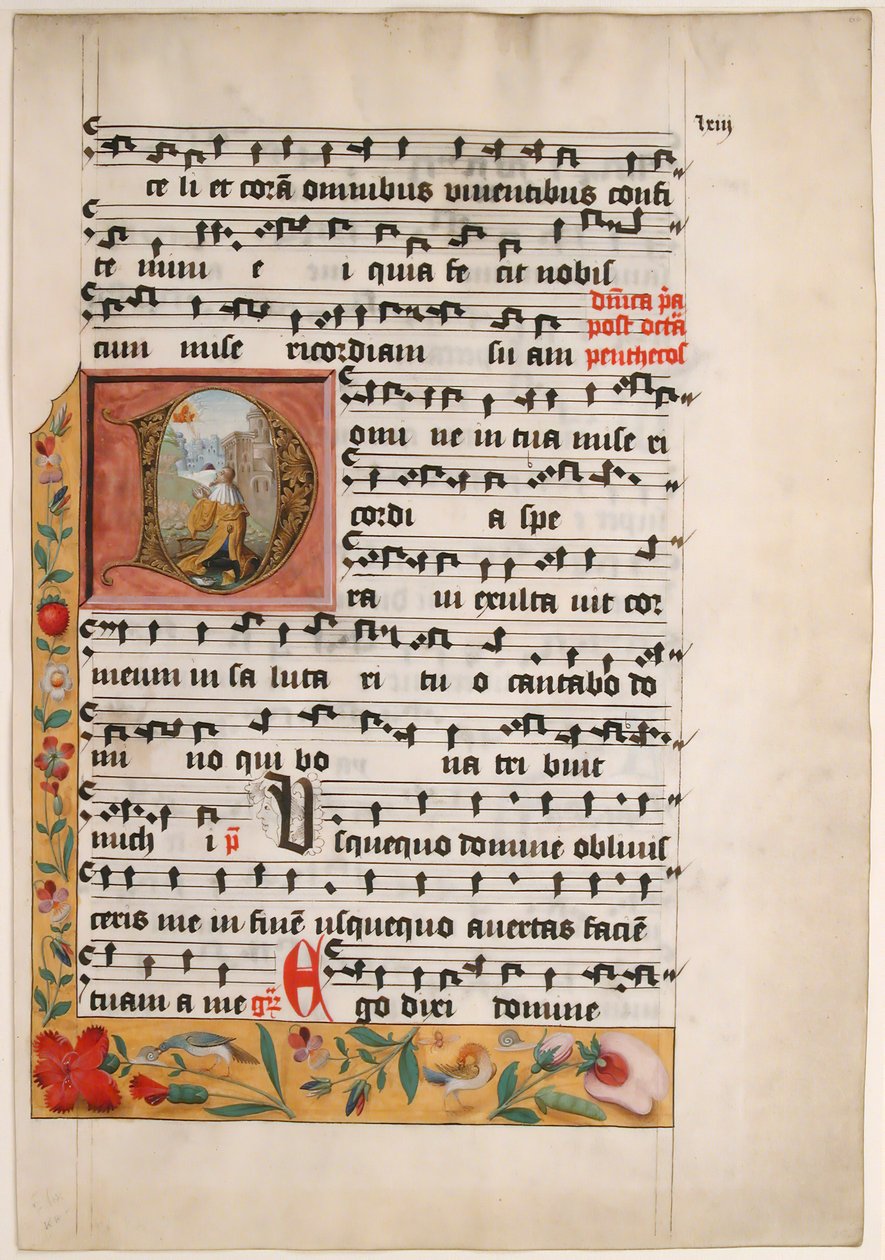 Innledende D med kong David, fra en cisterciensergradual, ca. 1524. av Unbekannt