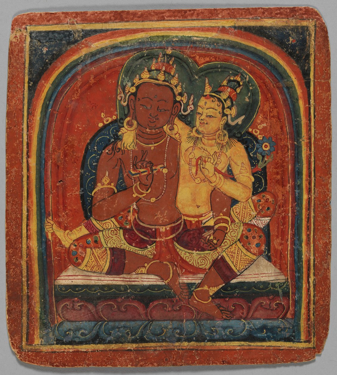 Initiation Card Tsakalis: Nirvana Vishkambhin, early 15th century.    1203027   no       norwegian Successfully Translated  Original: Chrysanthemum and Narcissus, from the illustrated book "Picture Book: Flowers of the Four Seasons (Ehon shiki no hana)," v av Unbekannt