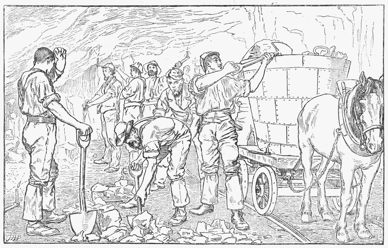 Inne i en saltgruve i Cheshire, 1889 av Unbekannt