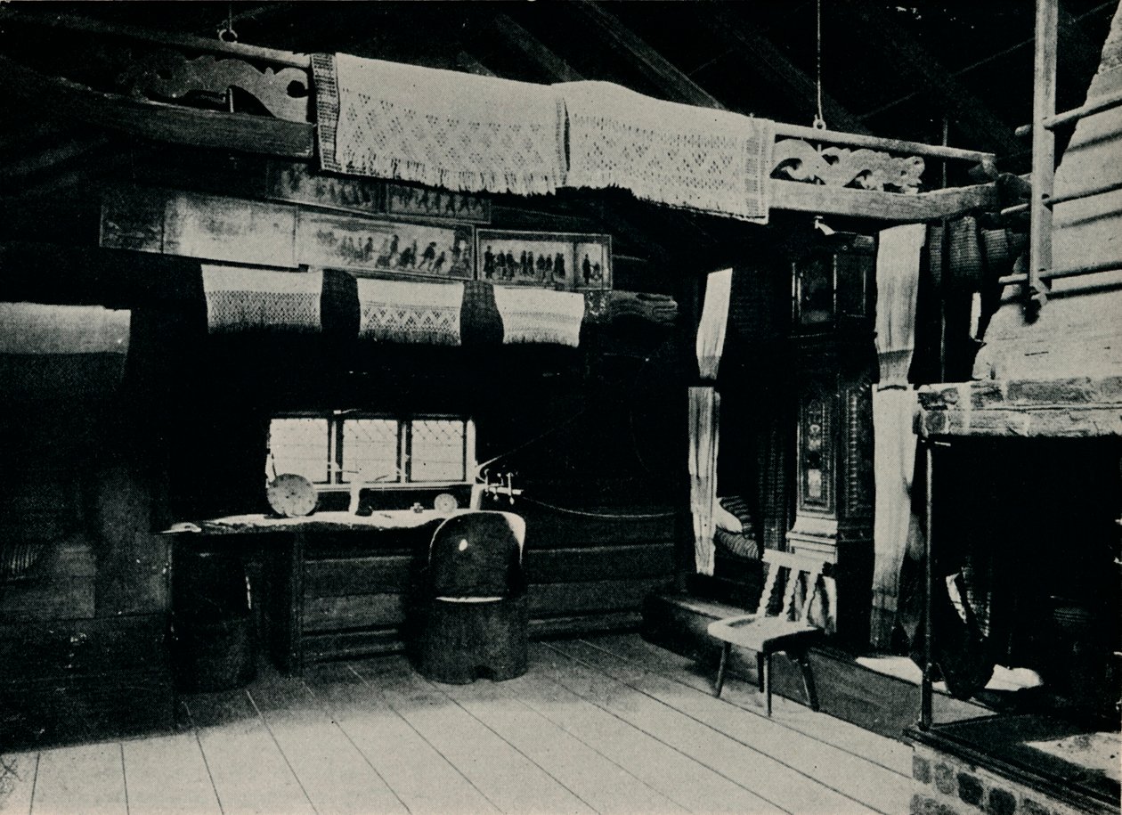 Interiør fra Mora, Skansen friluftsmuseum, Stockholm, 1925 av Unbekannt