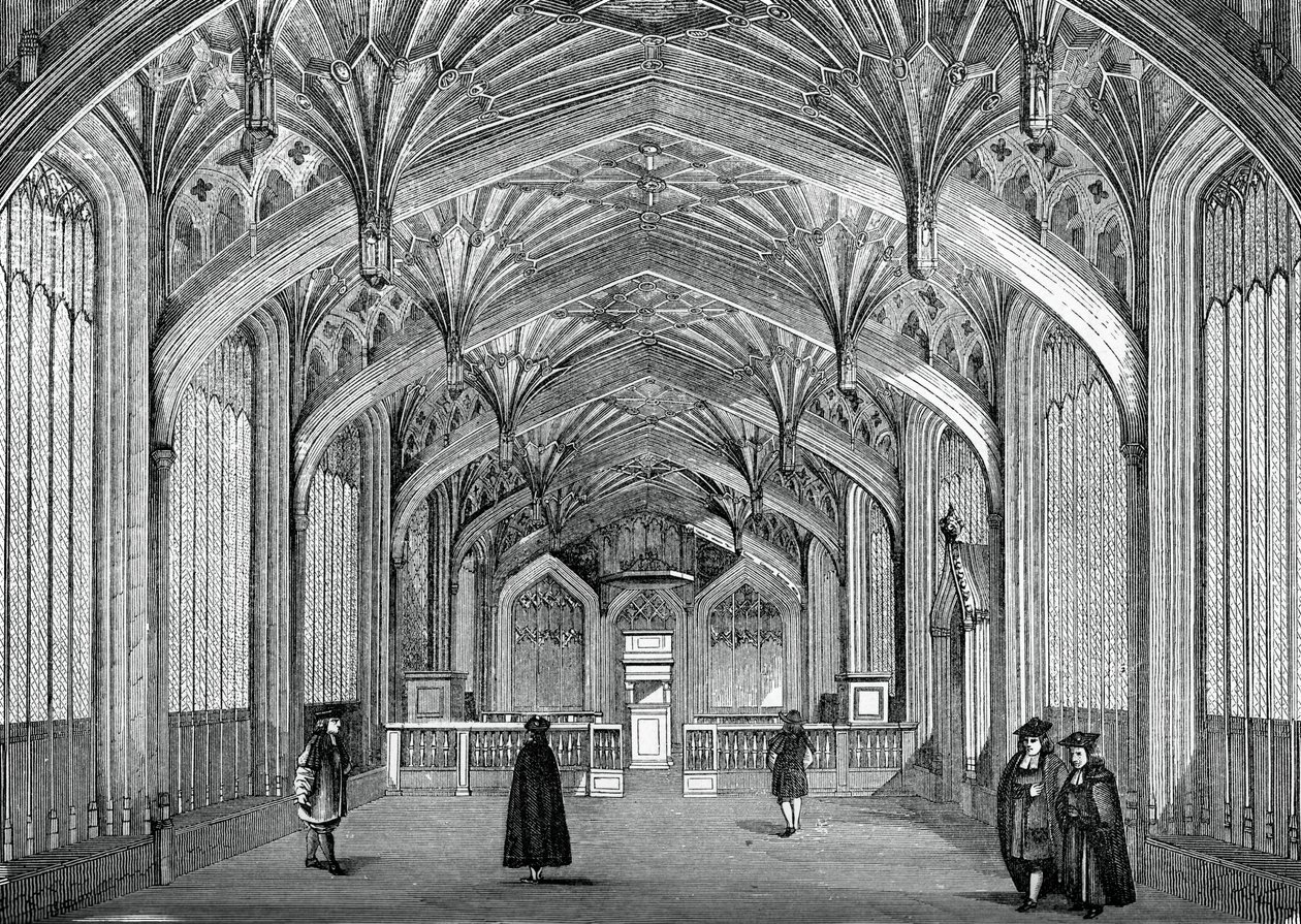 Interiør, Oxford University, c1700-tallet, 1870 av Unbekannt