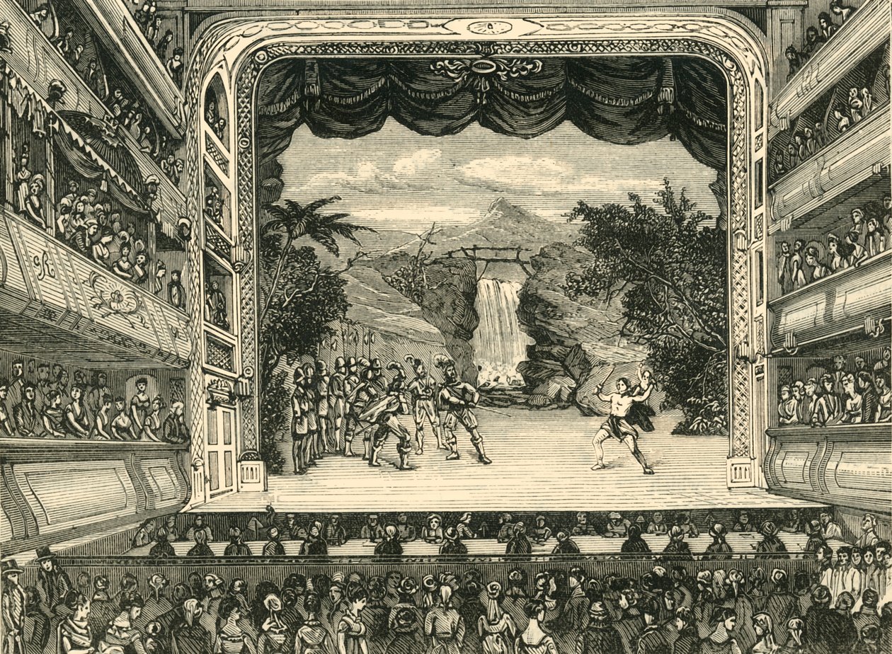Interiør av Covent Garden Theatre i 1804, 1881. av Unbekannt